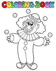 Image showing Coloring book with cheerful clown 1