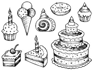 Image showing Cakes drawings collection