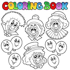 Image showing Coloring book with funny clowns