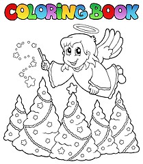 Image showing Coloring book angel theme image 2