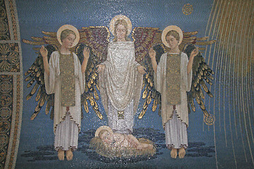 Image showing Angels, mosaic, Mount Tabor- Basilica of the Transfiguration