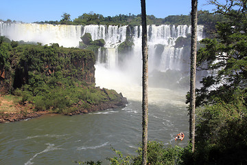 Image showing Falls and boat