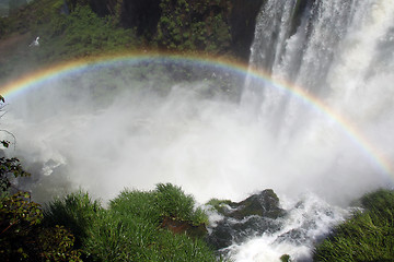 Image showing Grass and waterfall