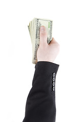 Image showing Hand with dollars