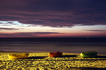 Image showing Boats at night