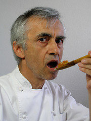 Image showing The chef is tasting