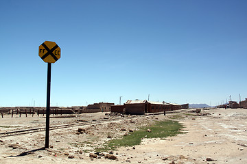 Image showing Railway in salt desert