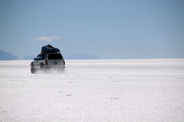 Image showing Car and salt lake