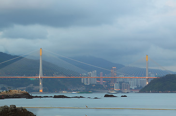 Image showing Tsing Ma Bridge at day 