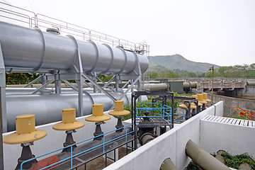 Image showing Big gas container against sky 