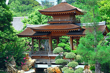 Image showing Pavilion and green trees