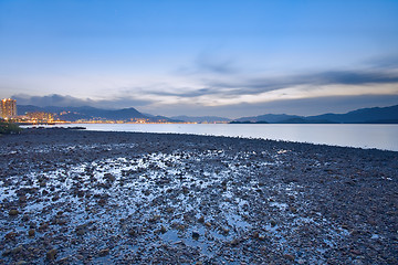 Image showing sunset coast 