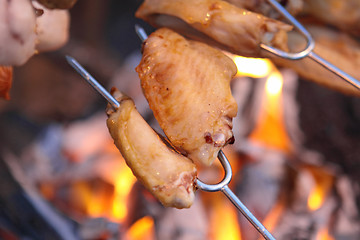 Image showing Grilled barbecue on outdoor 