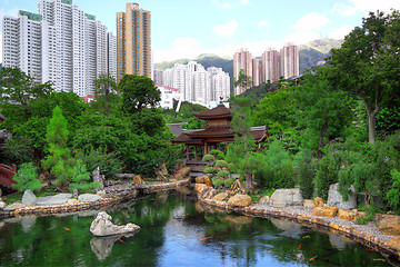 Image showing chinese style park in city