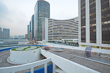 Image showing curve slip road into the car park 