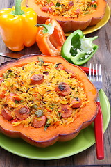 Image showing Roast in a pumpkin.