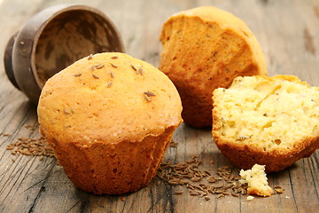Image showing Cupcakes with caraway seeds.