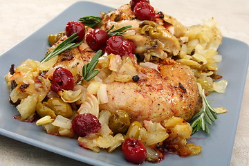 Image showing Chicken with cherry sauce.