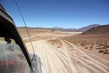 Image showing Cars on the desert road