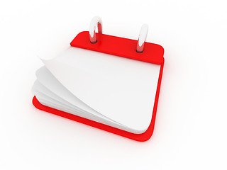 Image showing illustration of a desk calendar showing a blank page