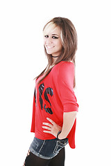 Image showing Portrait of a beautiful young female rock singer