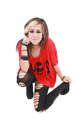 Image showing Portrait of a punk girl, isolated on white background 