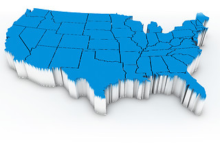 Image showing Map of USA. 3d 