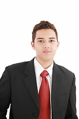 Image showing Young good looking business man on a white background isolated