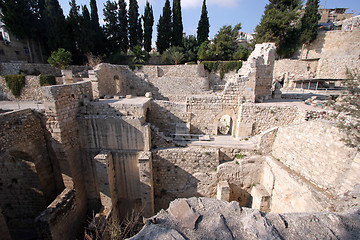 Image showing Ancient ruins of pools in the Muslim Quarter of Jerusalem