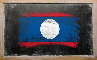 Image showing flag of laos on blackboard painted with chalk  