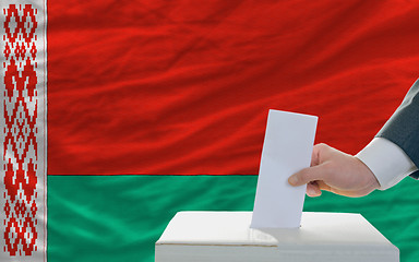 Image showing man voting on elections in belarus