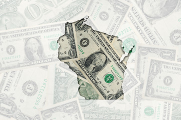 Image showing Outline map of wisconsin with transparent american dollar bankno