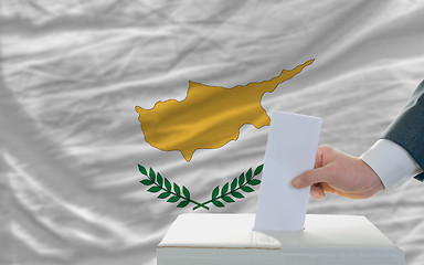 Image showing man voting on elections in cyprus