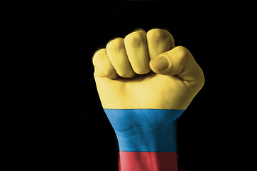 Image showing Fist painted in colors of columbia flag