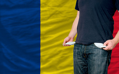Image showing recession impact on young man and society in romania