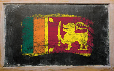 Image showing flag of  srilanka on blackboard painted with chalk  