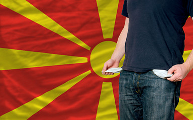 Image showing recession impact on young man and society in macedonia