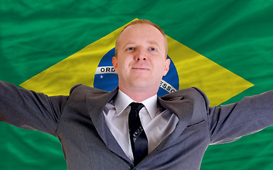 Image showing happy businessman because of profitable investment in brazil sta