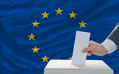 Image showing man voting on elections in europe