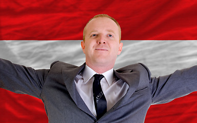 Image showing happy businessman because of profitable investment in austria