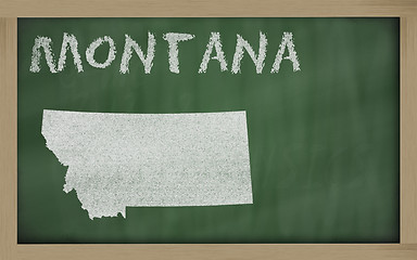 Image showing outline map of montana on blackboard 