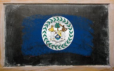 Image showing flag of Belize on blackboard painted with chalk  