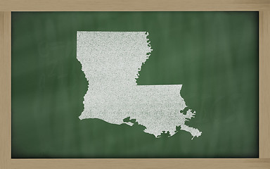 Image showing outline map of luisiana on blackboard 