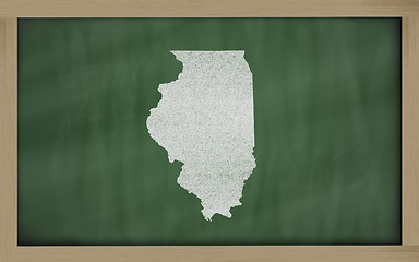 Image showing outline map of illinois on blackboard 