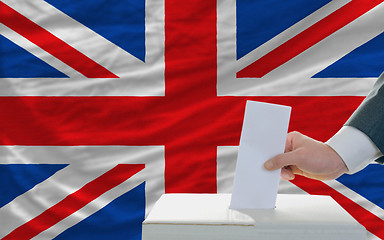 Image showing man voting on elections in great britain