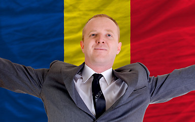 Image showing happy businessman because of profitable investment in romania st