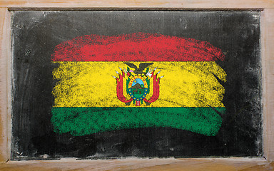 Image showing flag of Bolivia on blackboard painted with chalk  