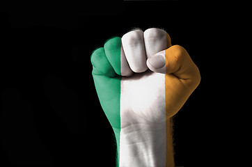 Image showing Fist painted in colors of ireland flag