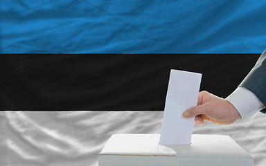 Image showing man voting on elections in estonia