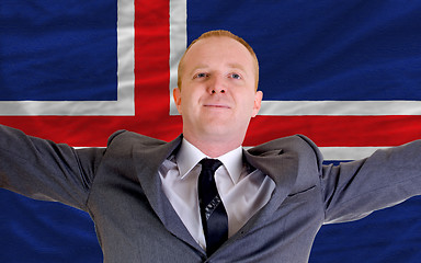 Image showing happy businessman because of profitable investment in iceland st